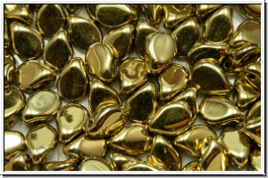 Pip-Beads, 5x7mm, black, op., full  brass, 50 Stk.