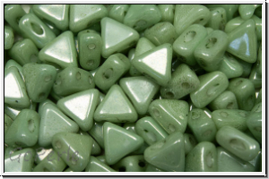 KHEOPS PAR PUCA, 6x5mm, white, alabaster, lt. green marbled, 50 Stk.