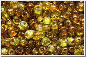 R-11-0315Y, TOHO Rocailles, 11/0, green, lime, trans., picasso, 10g