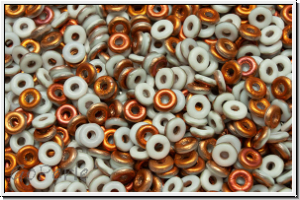 OBD-03000-27237, O-Beads, white, op., half sunset, matte, 5 g