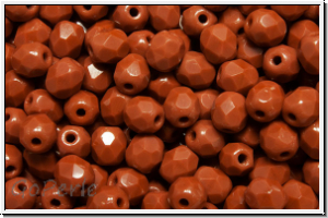 Bhm. Glasschliffperle, feuerpol., 4mm, terracotta, op., 50 Stk.