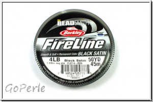 Fireline Beading Thread, Fdelgarn, 04 LB, black satin, 50 yd