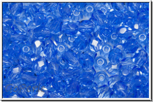 Bhm. Glasschliffperle, feuerpol., 4mm, sapphire, med., trans., 50 Stk.