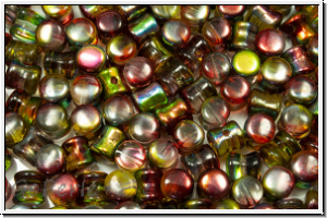 Diabolo-Beads, 5x5mm, crystal, trans., magic autumn, 25 Stk.