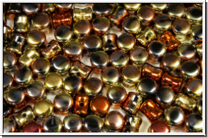Diabolo-Beads, 5x5mm, black, op., california gold rush, 25 Stk.