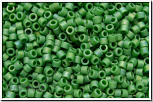 DB2311, MIYUKI Delica, 11/0, green, op., glazed, matte, AB, 5g