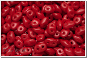 SD-02010-24501, SuperDuo Beads, white, alabaster, pearl shine red rose, 10g