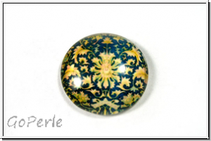 Glascabochon, hinterklebt, rund, 18x4,5mm, blue barock, 1 Stk.