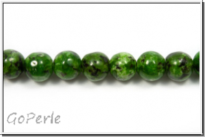 Labradorit, round, 6mm, green dyed, 1 Strang