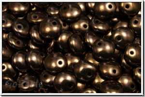 Linsen, 6x2,5mm, seitl. Loch, bronze, dk., met., 50 Stk.