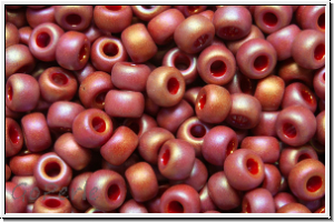 RR-08-4696, MIYUKI Rocailles, 08/0, red, dk., op., glaze, matte, AB, 10g
