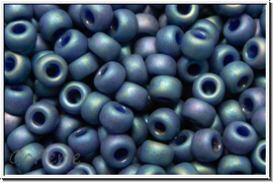 RR-08-4703, MIYUKI Rocailles, 08/0, blue, nebula, op., glaze, matte, AB, 10g