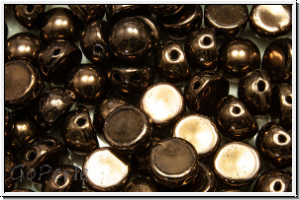 2-Loch-Cabochon, 6mm, bronze, dk., met., 20 Stk.
