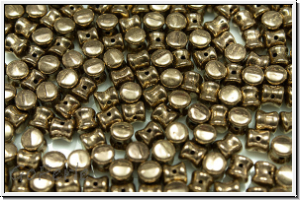 Diabolo-Beads, 5x5mm, bronze, lt., metallic, 25 Stk.