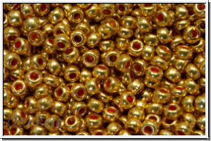 PR-11-68388, PRECIOSA Rocailles, 11/0, crystal, trans., terra met. gold, 20g