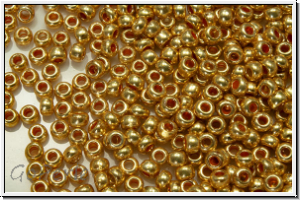 PR-11-68388, PRECIOSA Rocailles, 11/0, crystal, trans., terra met. gold, 20g