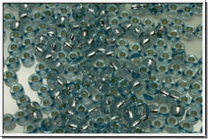 PR-11-78232, PRECIOSA Rocailles, 11/0, crystal, trans., solgel azur-1, silver-ld., 20g