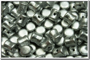 Diabolo-Beads, 5x5mm, silver, met., satin, 25 Stk.