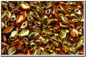 Gekko-Beads, 3x5mm, crystal, trans., california gold rush, 50 Stk.