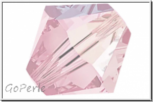Preciosa Bicone, 4mm, pink sapphire, trans., AB, 50 Stk.