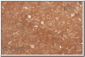 Bhm. Glasschliffperle, feuerpol., 4mm, rosaline, dk., trans., 50 Stk.