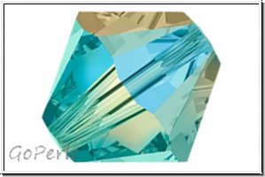 Preciosa Bicone, 4mm, blue zircon, trans., AB2x, 50 Stk.