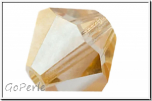 Preciosa Bicone, 3mm, crystal, trans., blond flare, half, 50 Stk.