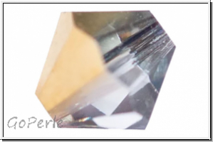 Preciosa Bicone, 3mm, crystal, trans., aurum, half, 50 Stk.