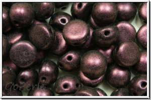 2-Loch-Cabochon, 6mm, black, op., purple antique met., 20 Stk.