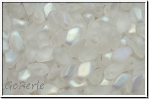 Gekko-Beads, 3x5mm, crystal, trans., half AB, matte, 50 Stk.