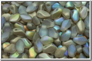 Gekko-Beads, 3x5mm, crystal, trans., graphite AB, matte, 50 Stk.