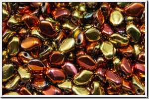 Gekko-Beads, 3x5mm, black, op., california gold rush, 50 Stk.
