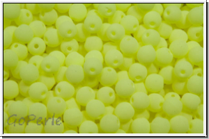 bhm. Glasperle, rund, 3mm, white, alabaster, soft yellow neon, 50 Stk.