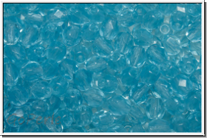 Bhm. Glasschliffperle, feuerpol., 4mm, aquamarine, trans., 50 Stk.