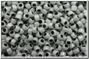 R-15-0820, TOHO Rocailles, 15/0, grey, lt., op., black-ld., luster, 5g