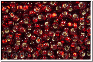 PR-11-97120, PRECIOSA Rocailles, 11/0, garnet, dk., trans., silver-ld., 20g
