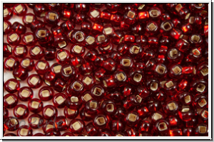 PR-11-97120, PRECIOSA Rocailles, 11/0, garnet, dk., trans., silver-ld., 20g