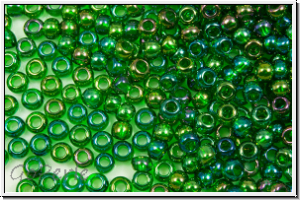 PR-11-51060, PRECIOSA Rocailles, 11/0, green, forest, dk., trans., AB, 20g