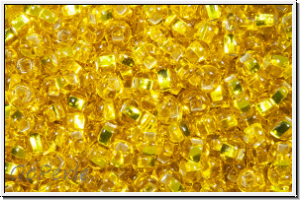 PR-11-87010, PRECIOSA Rocailles, 11/0, yellow, lt., trans., silver-ld., 20g