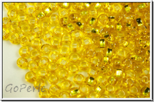 PR-11-87010, PRECIOSA Rocailles, 11/0, yellow, lt., trans., silver-ld., 20g
