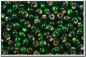 PR-11-57150, PRECIOSA Rocailles, 11/0, chrysolite, dk., trans., silver-ld., 20g