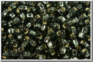 PR-11-47010, PRECIOSA Rocailles, 11/0, black diamond, trans., silver-ld., 20g