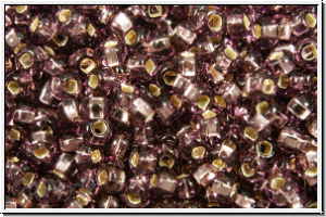 PR-11-27010, PRECIOSA Rocailles, 11/0, amethyst, pale, trans., silver-ld., 20g