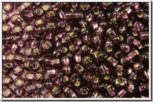 PR-11-27060, PRECIOSA Rocailles, 11/0, amethyst, med., trans., silver-ld., 20g