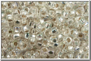 PR-11-78109, PRECIOSA Rocailles, 11/0, crystal, trans., silver-ld., AB, 20g