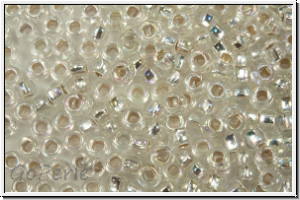 PR-11-78109, PRECIOSA Rocailles, 11/0, crystal, trans., silver-ld., AB, 20g