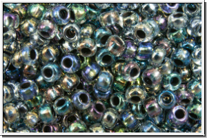 PR-11-58549, PRECIOSA Rocailles, 11/0, crystal, trans., black-ld., AB, 20g