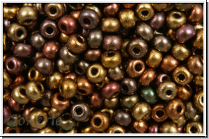 PR-11-01640, PRECIOSA Rocailles, 11/0, purple gold, met., iris., satin, 20g