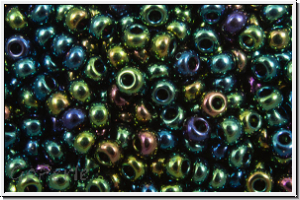 PR-11-59155, PRECIOSA Rocailles, 11/0, green, met., iris., 20g