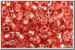 PR-11-78191, PRECIOSA Rocailles, 11/0, crystal, trans., solgel salmon-2, silver-ld., 20g